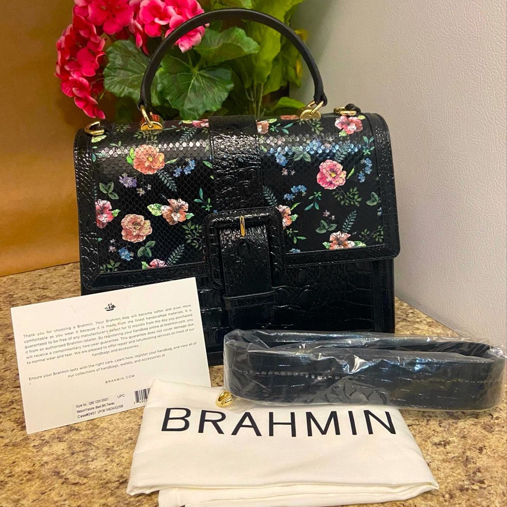 Brahmin Black Thames Medium Francine - Picture 2 of 9